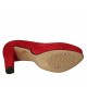 Zapato de salon para mujer con plataforma en gamuza roja tacon 9 - Tallas disponibles:  34
