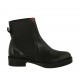 Botines para mujer en piel negra con doble elastico tacon 3 - Tallas disponibles:  46, 47