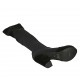 Bota sobre la rodilla para mujer con media cremallera y plataforma en tejido elastico y gamuza negra tacon 9 - Tallas disponibles:  31, 32, 33