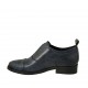 Zapato cerrado a punta para mujer en piel con efecto marmolado azul tacon 3 - Tallas disponibles:  44, 45