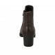Stivaletto da donna con cerniera, elastico e borchie in pelle testa di moro tacco 5 - Misure disponibili: 34, 42, 43