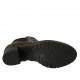 Stivaletto da donna con cerniera, elastico e borchie in pelle testa di moro tacco 5 - Misure disponibili: 34, 42, 43