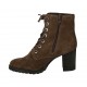 Stivaletto stringato da donna con cerniera in camoscio marrone tacco 7 - Misure disponibili: 42, 43, 44