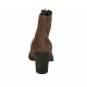 Bottines pour femmes avec lacets et fermeture éclair en daim marron talon 7 - Pointures disponibles:  42, 43