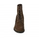 Stivaletto stringato da donna con cerniera in camoscio marrone tacco 7 - Misure disponibili: 42, 43, 44