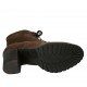 Stivaletto stringato da donna con cerniera in camoscio marrone tacco 7 - Misure disponibili: 42, 43, 44