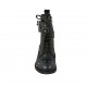Stivaletto stringato da donna con cerniera, borchie e fibbie in pelle marmorizzata blu tacco 3 - Misure disponibili: 32, 33, 34