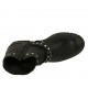 Stivaletto da donna con cerniera, borchie e fibbia in pelle nera tacco 3 - Misure disponibili: 32, 33
