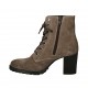 Stivaletto stringato da donna con cerniera in camoscio taupe tacco 7 - Misure disponibili: 42, 43