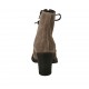 Stivaletto stringato da donna con cerniera in camoscio taupe tacco 7 - Misure disponibili: 42, 43