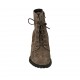 Stivaletto stringato da donna con cerniera in camoscio taupe tacco 7 - Misure disponibili: 42, 43