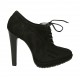 Zapato para mujer en gamuza negra con cordones y plataforma tacon 11 - Tallas disponibles:  31, 32, 33, 42