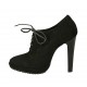 Scarpa stringata da donna in camoscio nero con plateau tacco 11 - Misure disponibili: 31, 32, 33, 34, 42