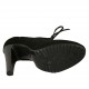 Scarpa stringata da donna in camoscio nero con plateau tacco 11 - Misure disponibili: 31, 32, 33, 34, 42