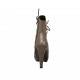 Stivaletto con cerniera, laccio e plateau in pelle taupe e camoscio grigio tortora tacco 11 - Misure disponibili: 31, 32, 43