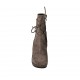 Stivaletto con cerniera, laccio e plateau in pelle taupe e camoscio grigio tortora tacco 11 - Misure disponibili: 31, 32, 43