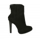 Bottines pour femmes en daim noir avec fermeture éclair posterieur, plateforme et talon 11 - Pointures disponibles:  31, 32, 33, 34