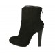 Bottines pour femmes en daim noir avec fermeture éclair posterieur, plateforme et talon 11 - Pointures disponibles:  31, 32, 33, 34
