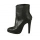 Bottines pour femmes en cuir noir avec fermeture éclair posterieur, plateforme et talon 11 - Pointures disponibles:  31