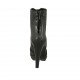 Bottines pour femmes en cuir noir avec fermeture éclair posterieur, plateforme et talon 11 - Pointures disponibles:  31