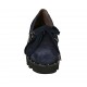Scarpa accollata da donna con stringhe, borchie ed elastico in camoscio e vernice blu tacco 3 - Misure disponibili: 34