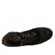 Chaussure pour femmes avec elastiques en daim, cuir et daim imprimé noir talon compensé 3 - Pointures disponibles:  33, 34, 44, 45