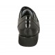 Damenschuh mit Klettverschluss und herausnehmbarer Innnensohle aus schwarzem Leder und Lackleder Keilabsatz 3 - Verfügbare Größen:  34, 44