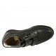 Chaussure pour femmes avec velcro et semelle interieur amovible en cuir et cuir verni noir talon compensé 3 - Pointures disponibles:  34, 44