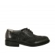 Scarpa stringata derby elegante da uomo in pelle nera con lavorazione Brogue - Misure disponibili: 36, 37, 38, 47, 49, 50