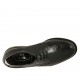 Chaussure derby élégant à lacets pour hommes en cuir noir avec decoration Brogue - Pointures disponibles:  36, 37, 38, 47, 49, 50