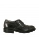 Zapato derby con cordones para hombres con puntera en piel negra - Tallas disponibles:  36, 37, 38, 46, 47, 49, 50