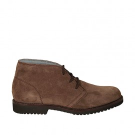 Chaussure sportif pour hommes avec lacets en daim taupe - Pointures disponibles:  37, 47, 49, 50