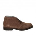 Men's sportive laced ankle shoe in taupe suede