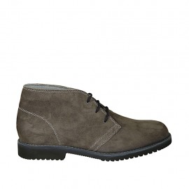 Polacchino stringato da uomo in nabuk grigio - Misure disponibili: 38, 47, 48