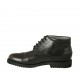 Chaussure sportif pour hommes avec lacets et bout droit en cuir noir - Pointures disponibles:  37, 38, 46, 49, 50