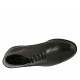 Knöchelhoher sportlicher Herrenschuh mit Schnürsenkeln und Kappe aus schwarzem Leder - Verfügbare Größen:  37, 38, 46, 49, 50