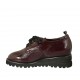 Zapato derby para mujer con cordones y plantilla extraible en charol martillado granate cuña 4 - Tallas disponibles:  43, 44, 45