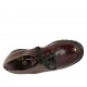 Zapato derby para mujer con cordones y plantilla extraible en charol martillado granate cuña 4 - Tallas disponibles:  43, 44, 45
