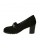 Chaussure fermée pour femmes avec chaîne en daim noir talon 6 - Pointures disponibles:  32, 34, 42, 43, 44, 45