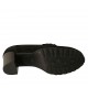 Scarpa accollata da donna con catena in camoscio nero tacco 6 - Misure disponibili: 32, 34, 42, 43, 44, 45