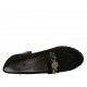 Woman's highfronted shoe with chain in black suede heel 6 - Available sizes:  32, 34, 42, 43, 44, 45