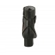 Botines para mujer con hebilla y cremallera en piel negra tacon 4 - Tallas disponibles:  32, 33, 34, 42, 45