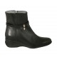 Stivaletto da donna con cerniera e cinturino in pelle nera zeppa 5 - Misure disponibili: 43