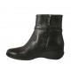 Stivaletto da donna con cerniera e cinturino in pelle nera zeppa 5 - Misure disponibili: 43