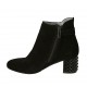 Bottines pour femmes avec fermeture éclair et accessoire en daim noir talon 5 - Pointures disponibles:  34