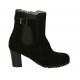 Stivaletto da donna con elastico, cerniera e fibbia in camoscio nero tacco 6 - Misure disponibili: 32, 33, 34, 42, 43, 44, 45