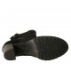 Stivaletto da donna con elastico, cerniera e fibbia in camoscio nero tacco 6 - Misure disponibili: 32, 33, 34, 42, 43, 44, 45