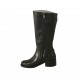 Stivale da donna con cerniera e fibbie in pelle nera tacco 4 - Misure disponibili: 43, 44