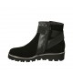 Botines pour femmes avec fermeture éclair, elastique et goujons en daim et cuir noir talon compensé 3 - Pointures disponibles:  33, 34, 44