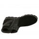 Botines pour femmes avec fermeture éclair, elastique et goujons en daim et cuir noir talon compensé 3 - Pointures disponibles:  33, 34, 44